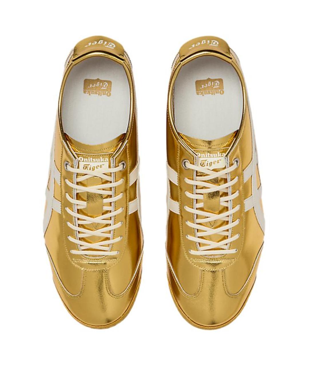 ONITSUKA TIGER Золотые кожаные кроссовки, фото 4