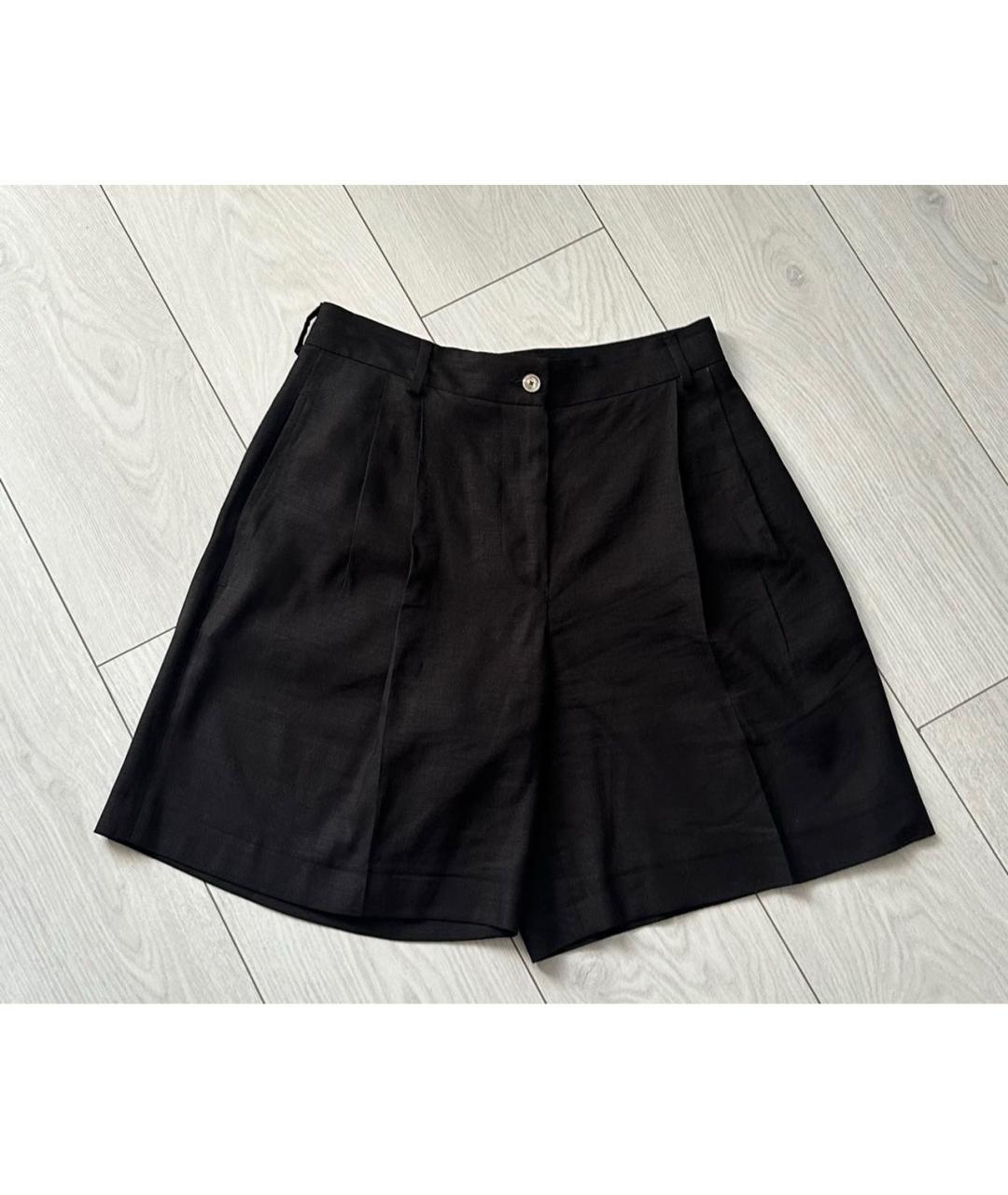 KITON Черные льняные шорты, фото 6