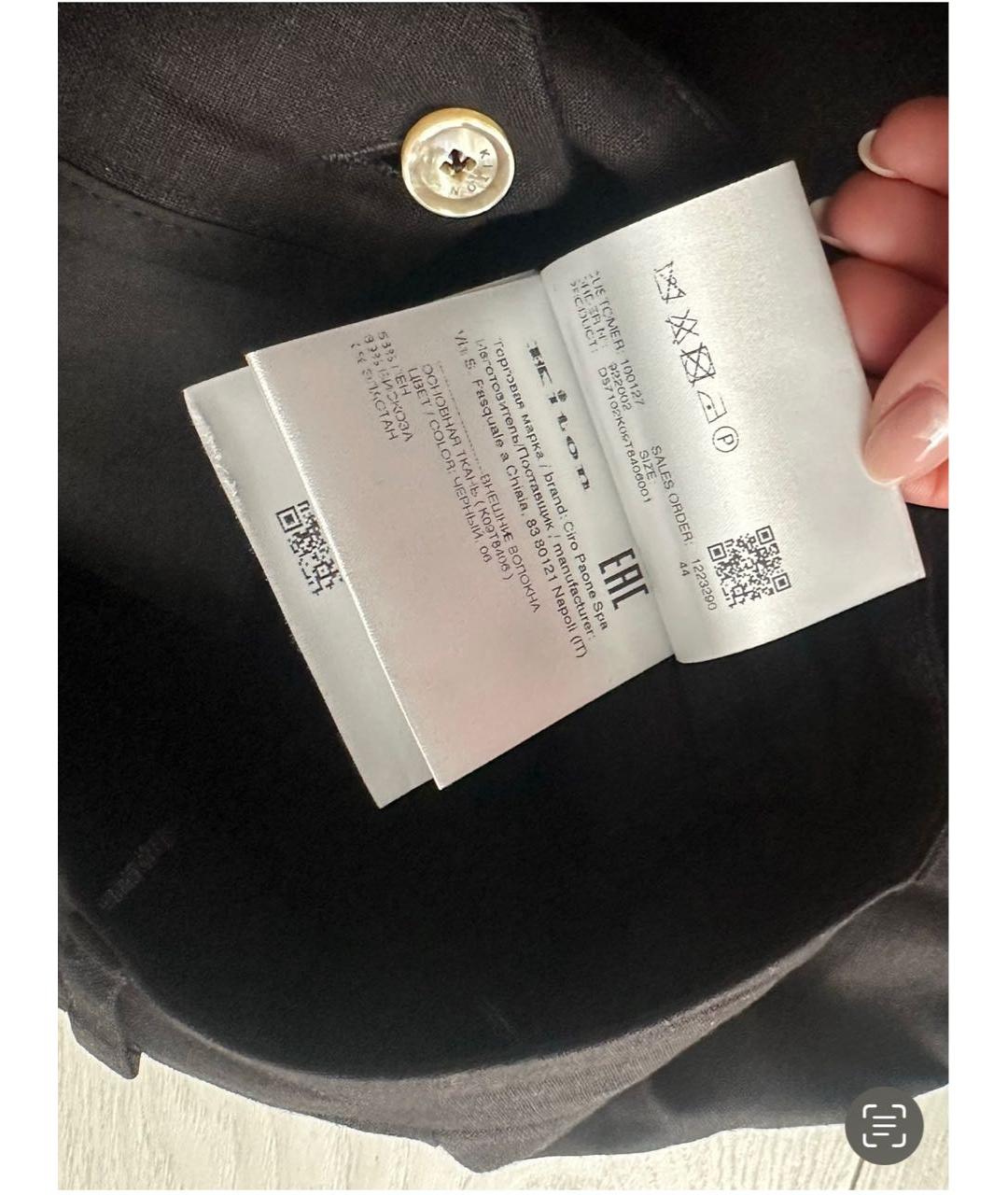 KITON Черные льняные шорты, фото 4