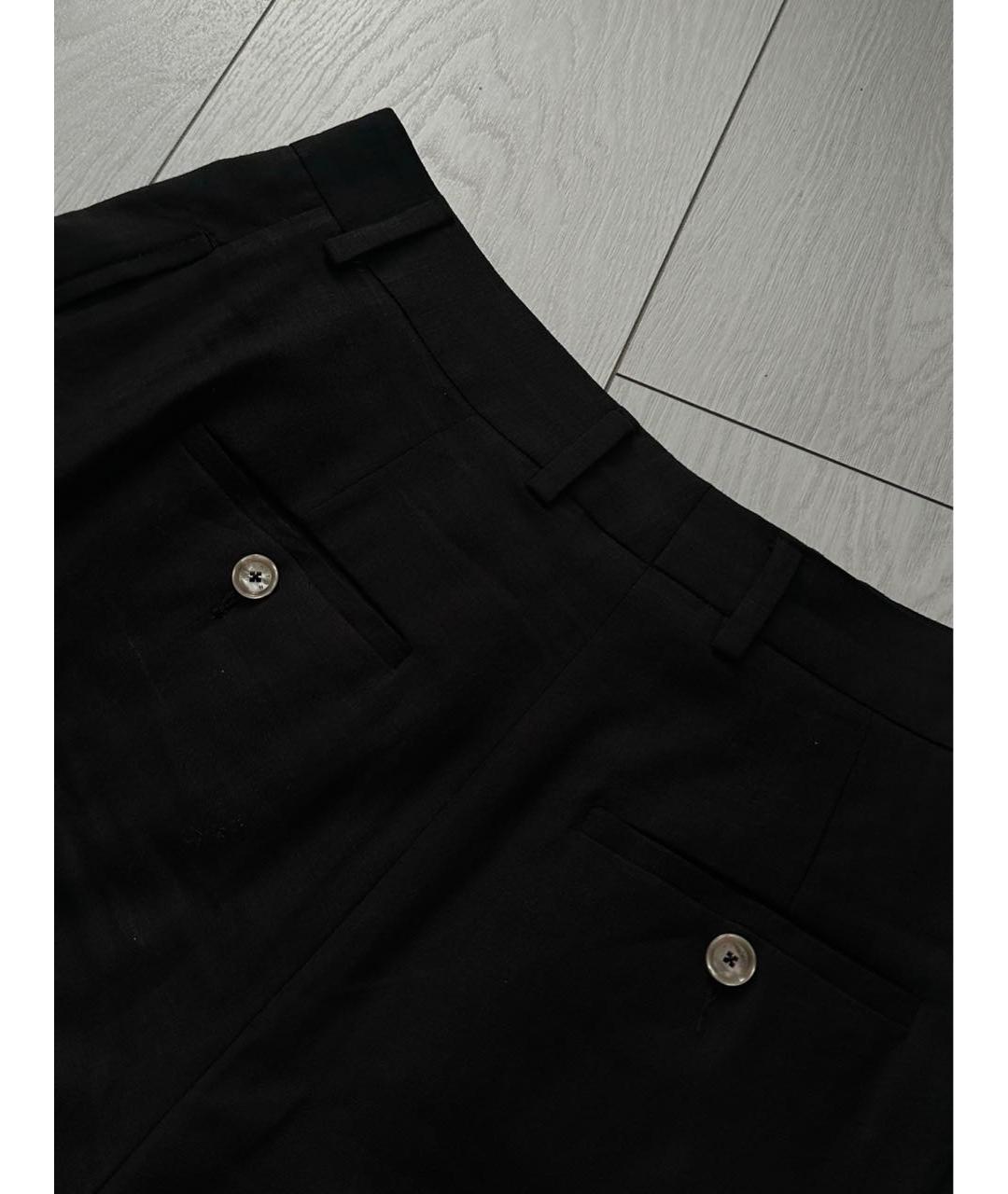 KITON Черные льняные шорты, фото 5