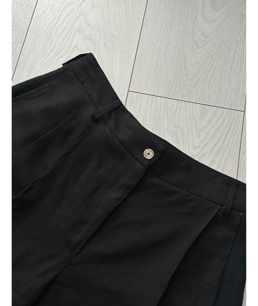 KITON Черные льняные шорты, фото 2