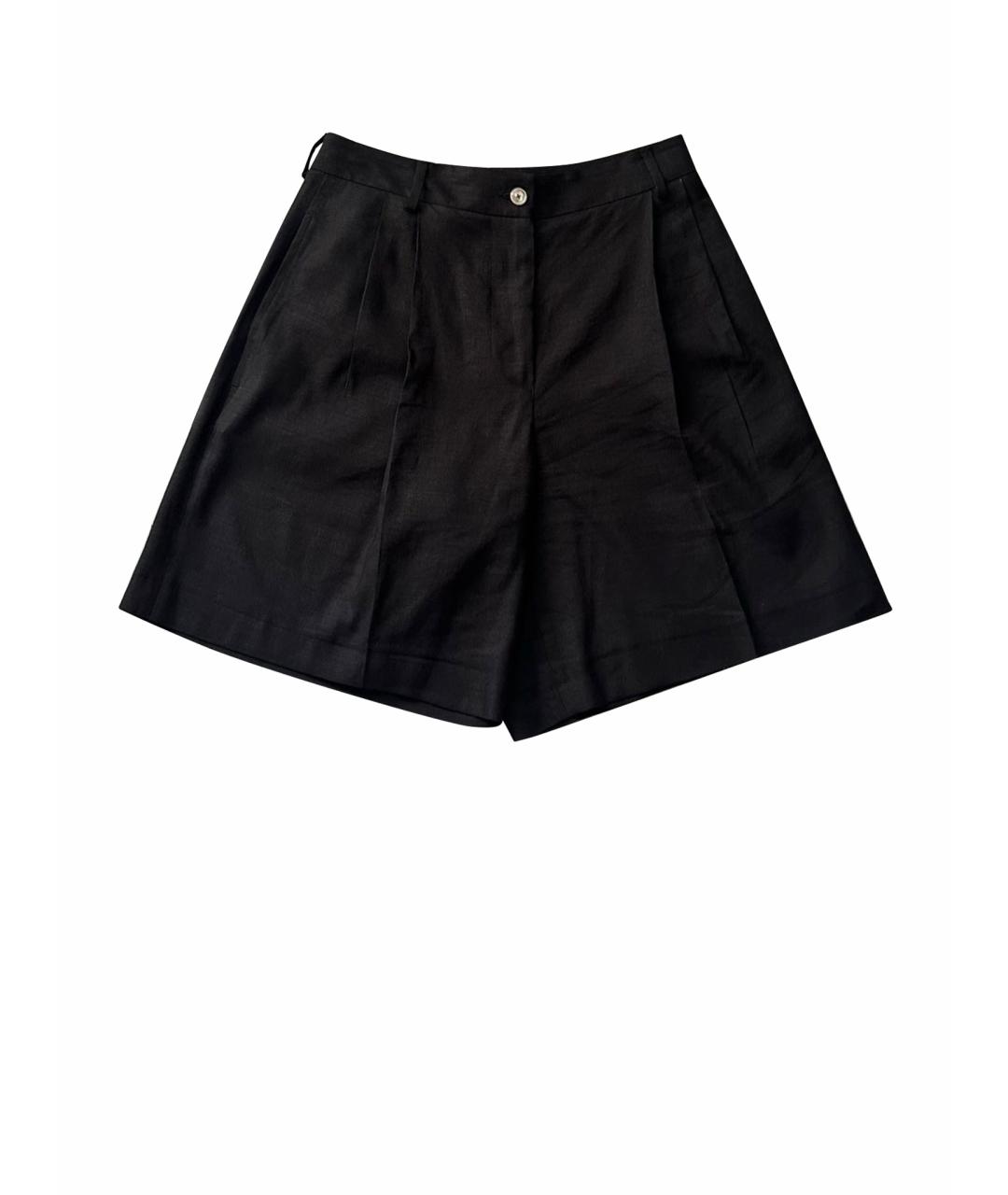 KITON Черные льняные шорты, фото 1