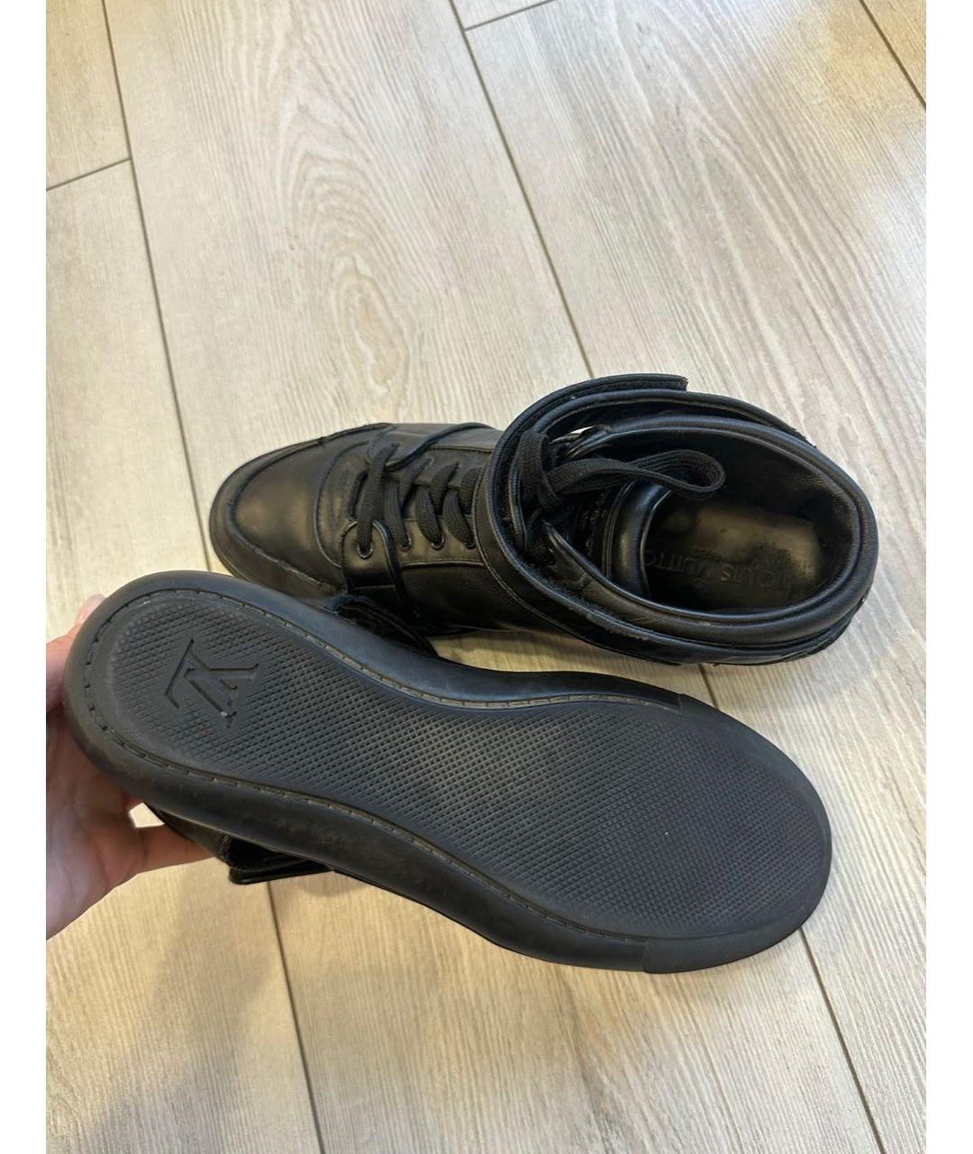 LOUIS VUITTON Черные кожаные кроссовки, фото 4