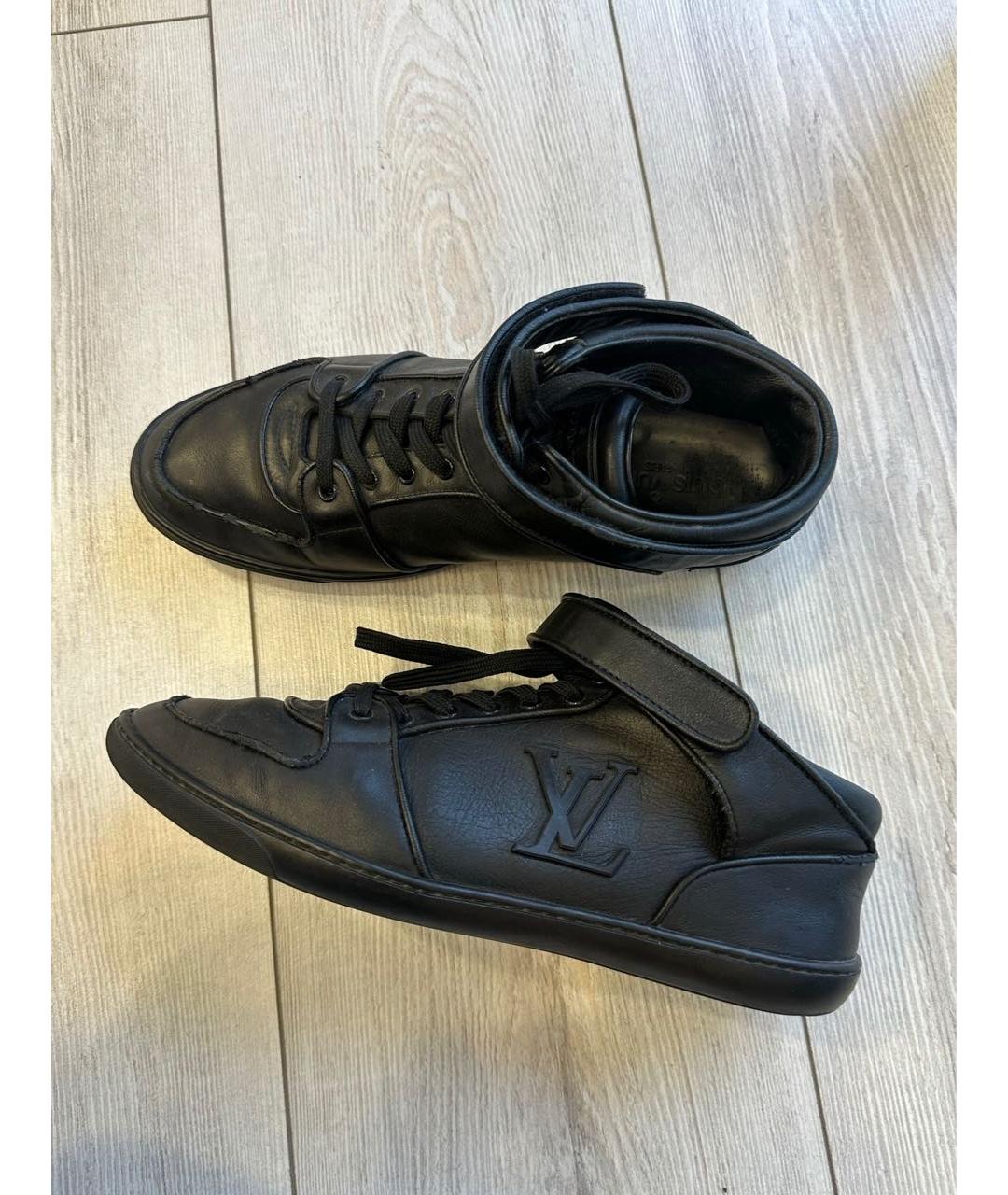 LOUIS VUITTON Черные кожаные кроссовки, фото 6