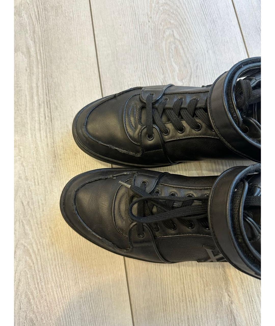 LOUIS VUITTON Черные кожаные кроссовки, фото 2