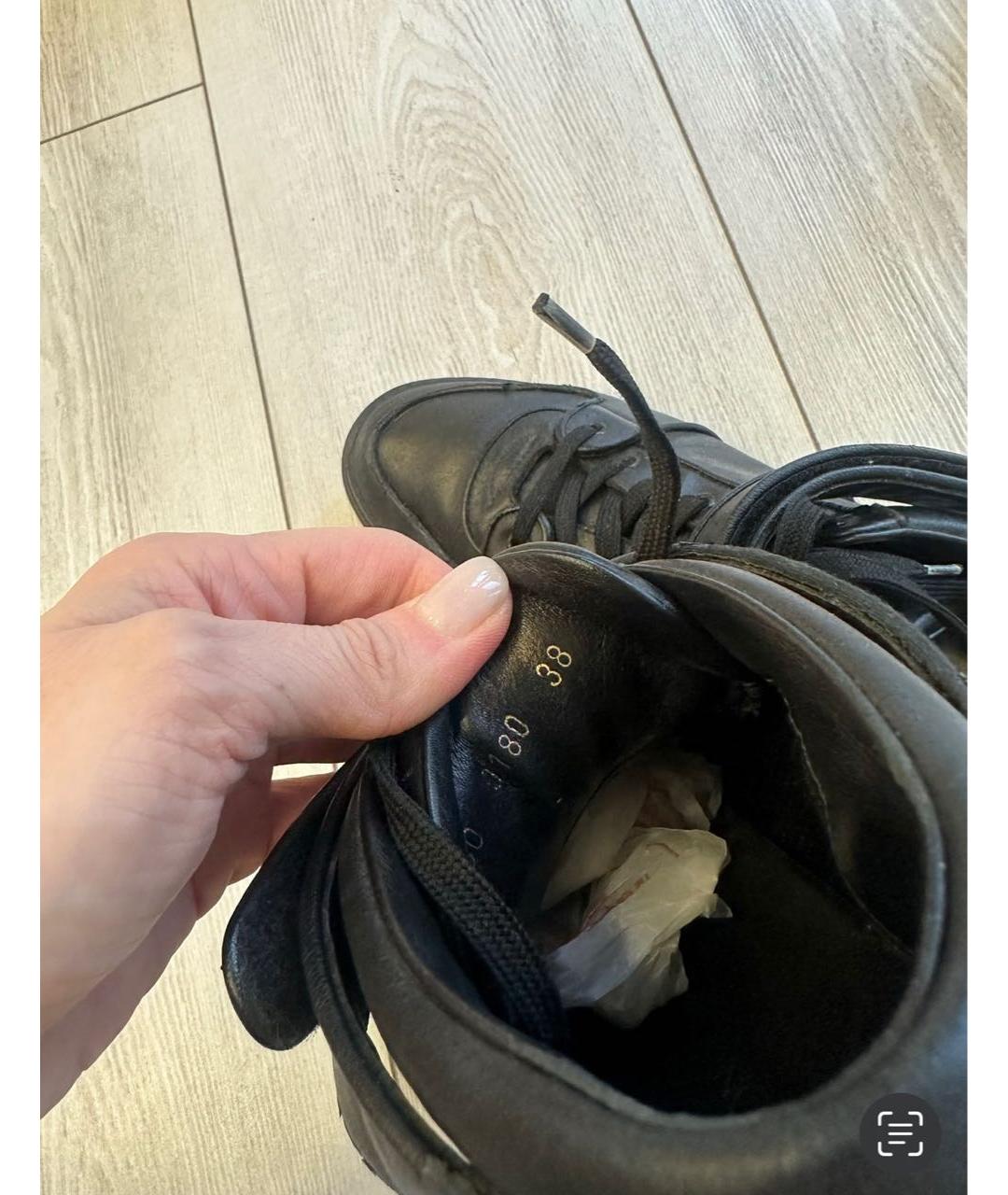 LOUIS VUITTON Черные кожаные кроссовки, фото 5