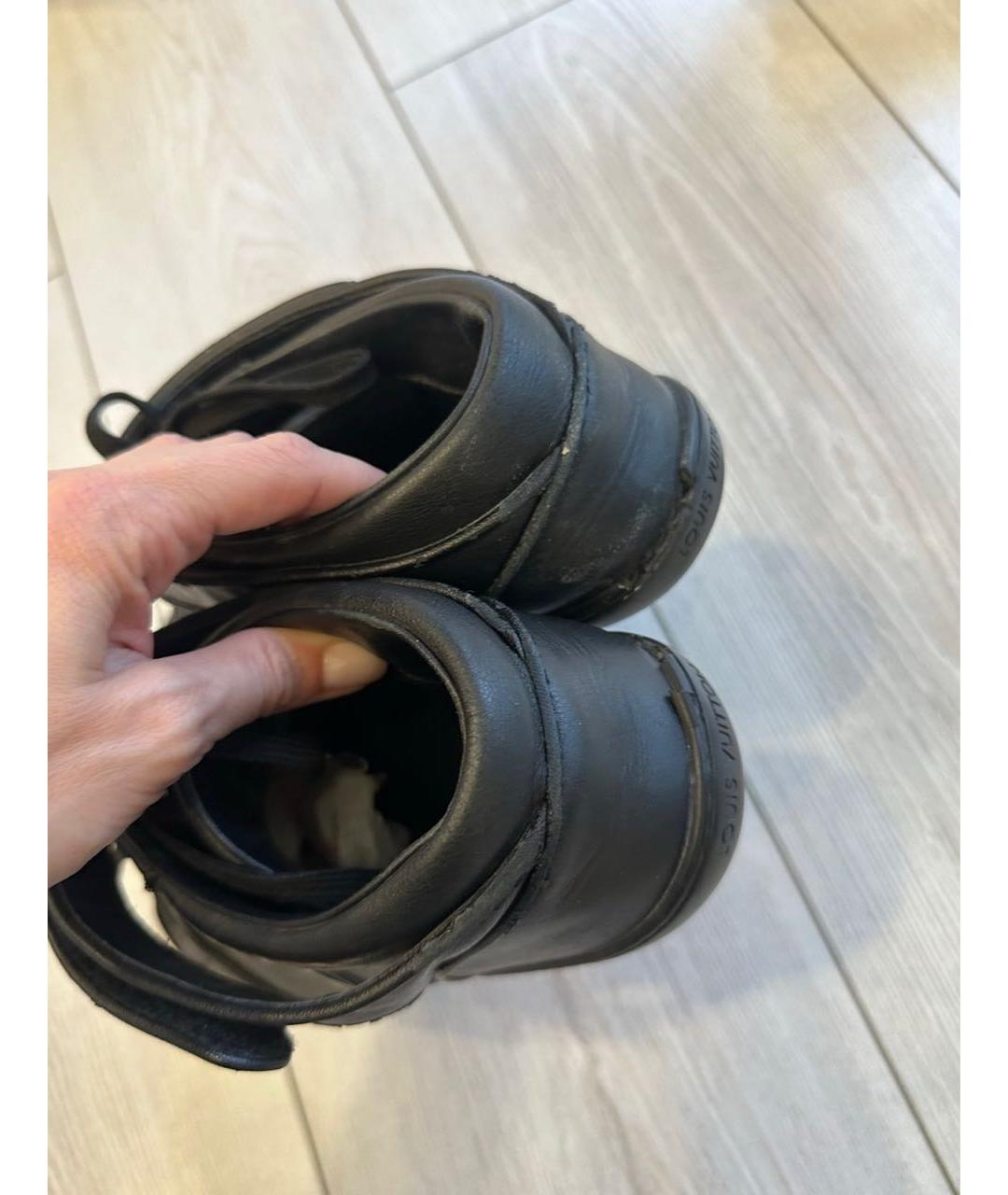 LOUIS VUITTON Черные кожаные кроссовки, фото 3