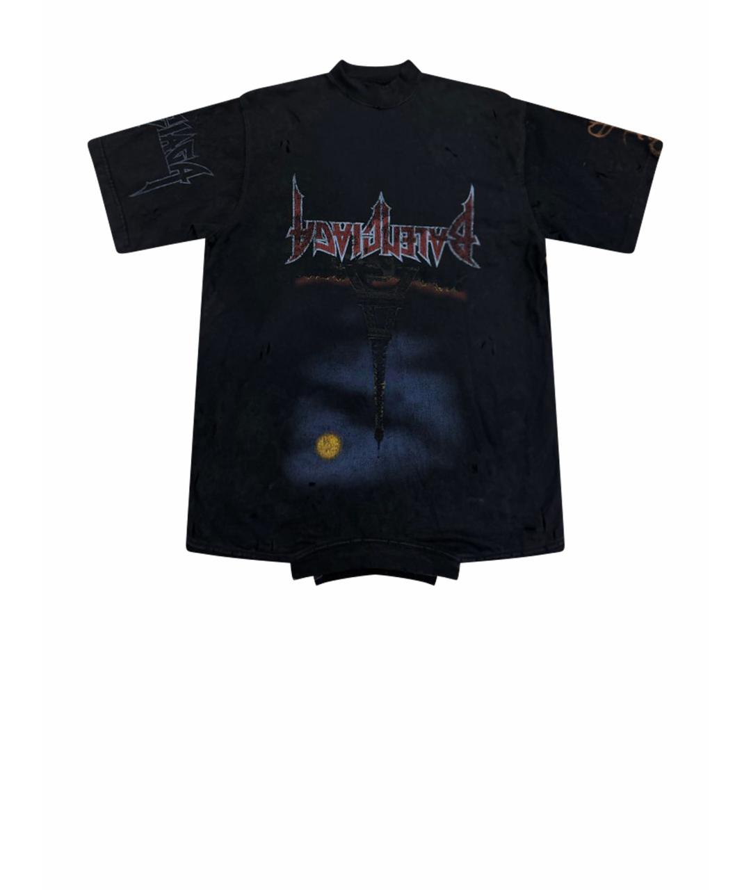 BALENCIAGA Черная хлопковая футболка, фото 5