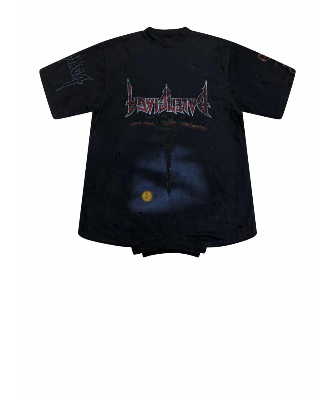 BALENCIAGA Черная хлопковая футболка, фото 1