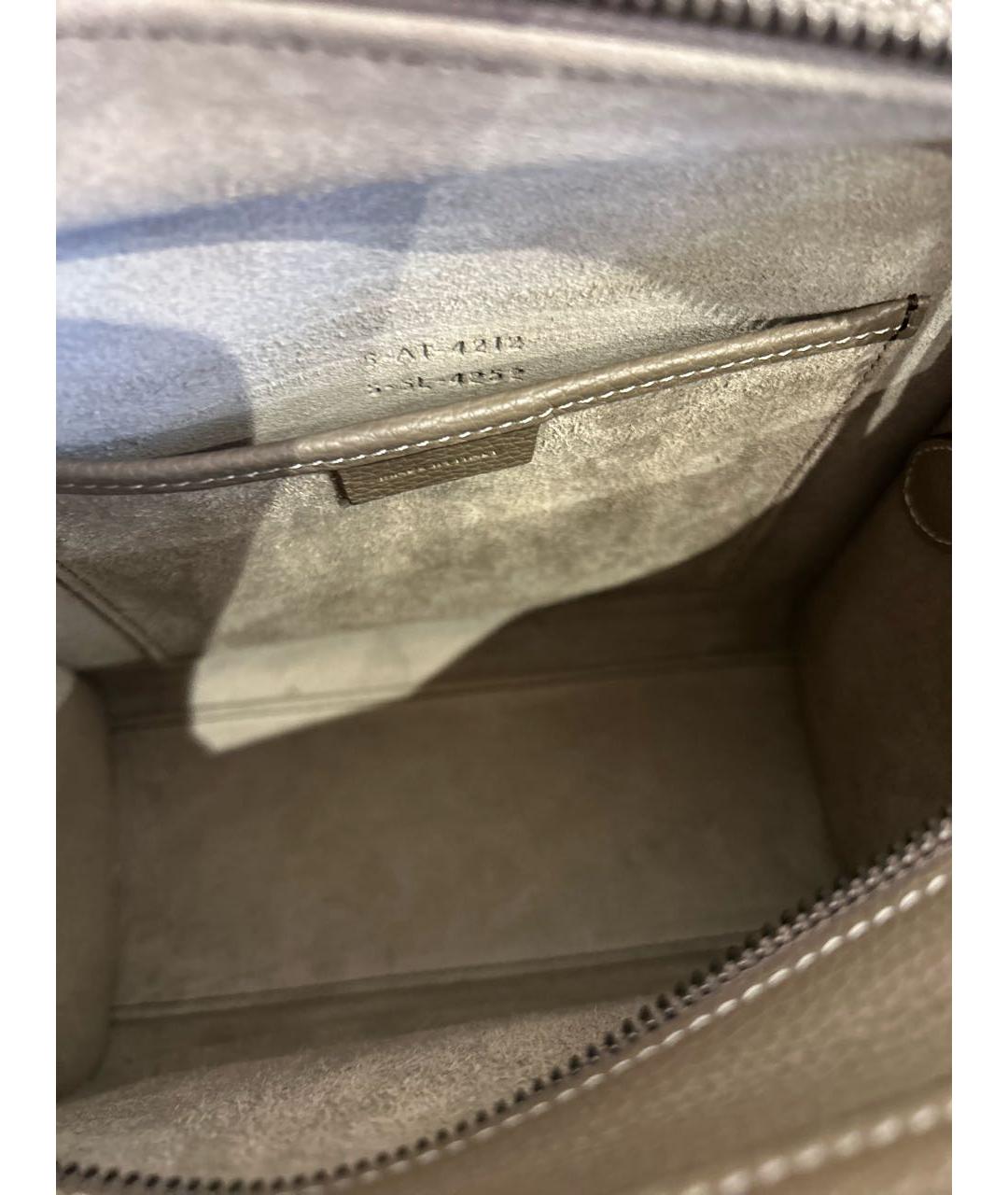 CELINE Хаки кожаная сумка тоут, фото 4
