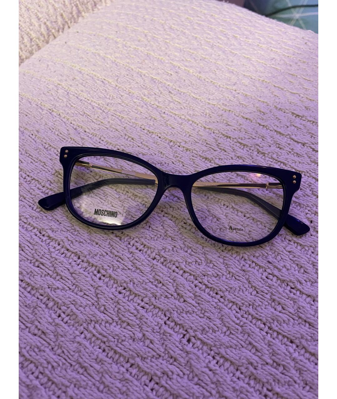MOSCHINO Синие пластиковые солнцезащитные очки, фото 4