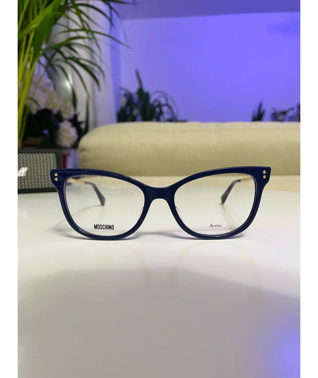 MOSCHINO Синие пластиковые солнцезащитные очки, фото 5