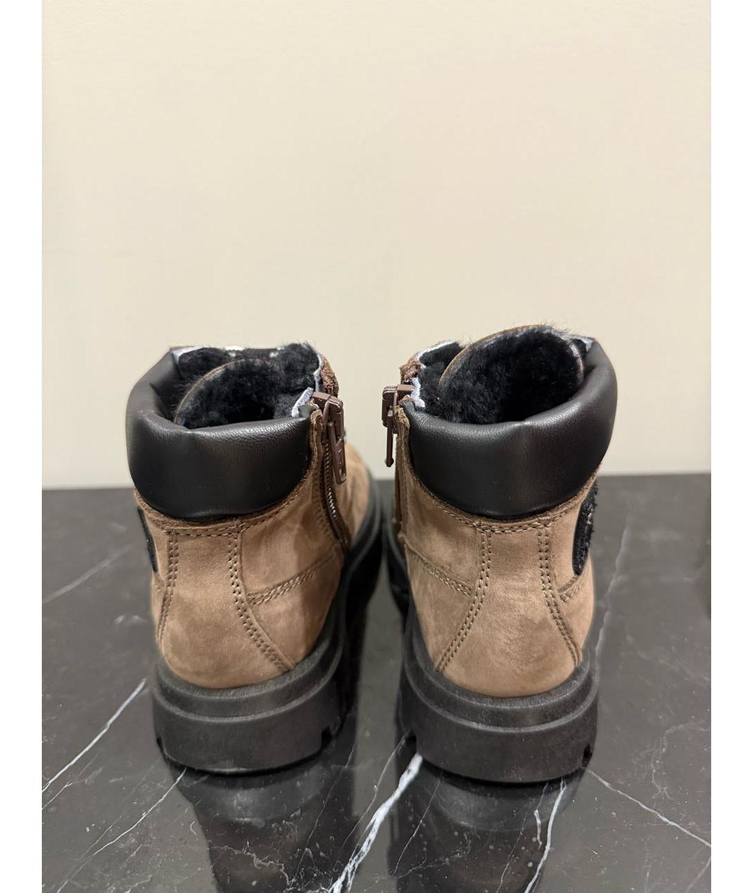 MSGM Коричневые кожаные ботинки, фото 4