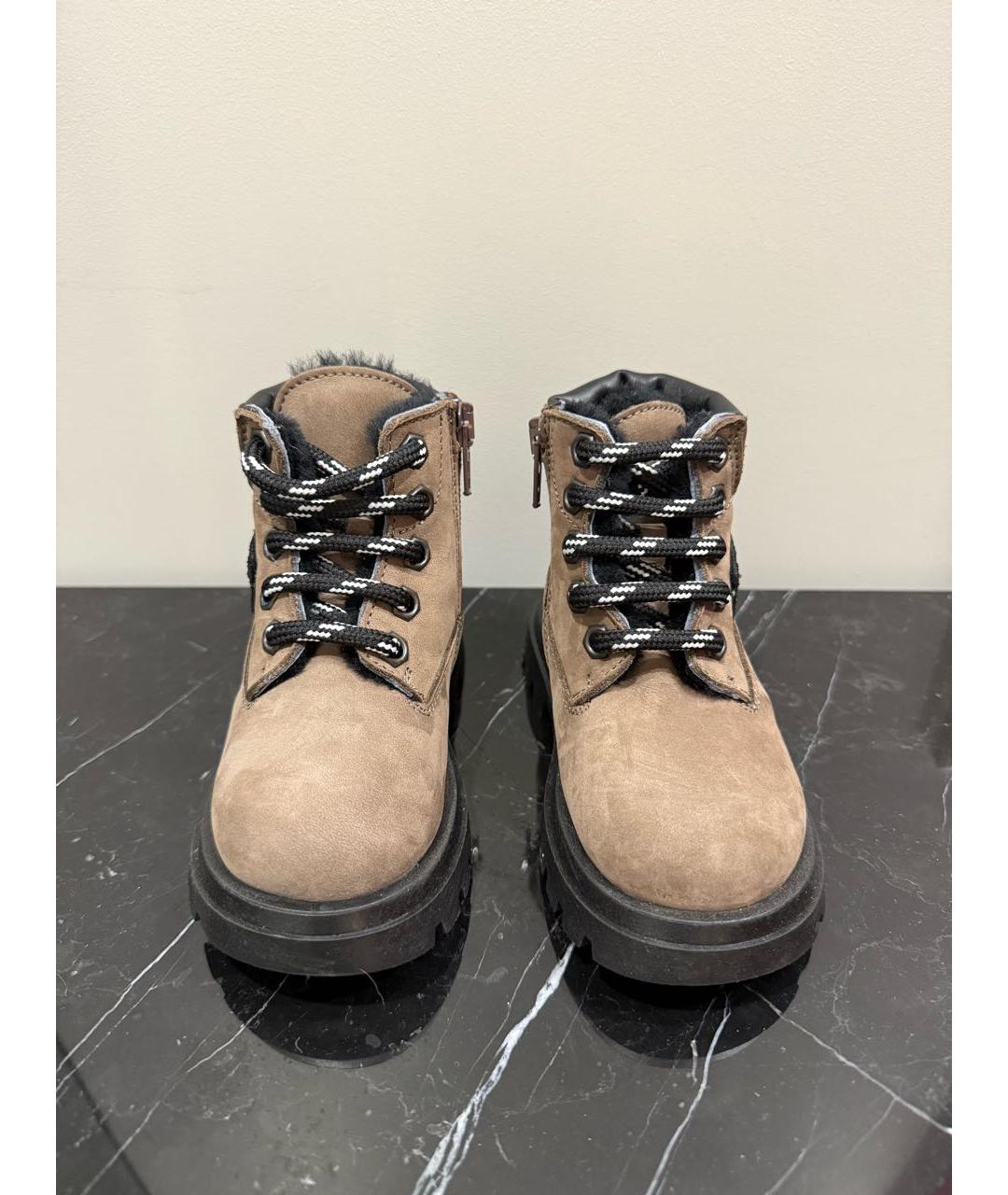 MSGM Коричневые кожаные ботинки, фото 2