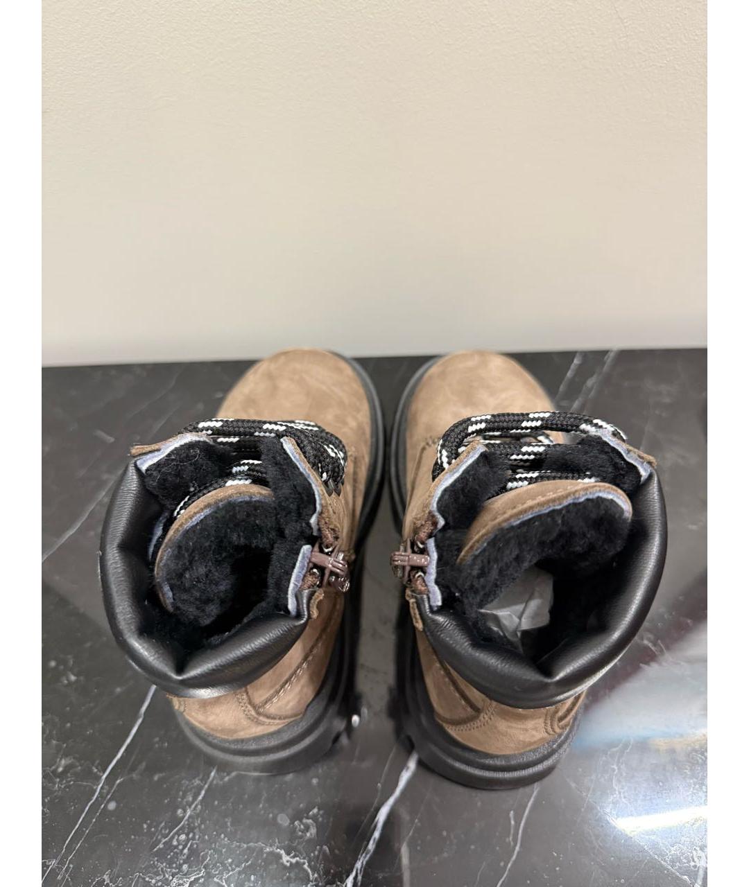 MSGM Коричневые кожаные ботинки, фото 3