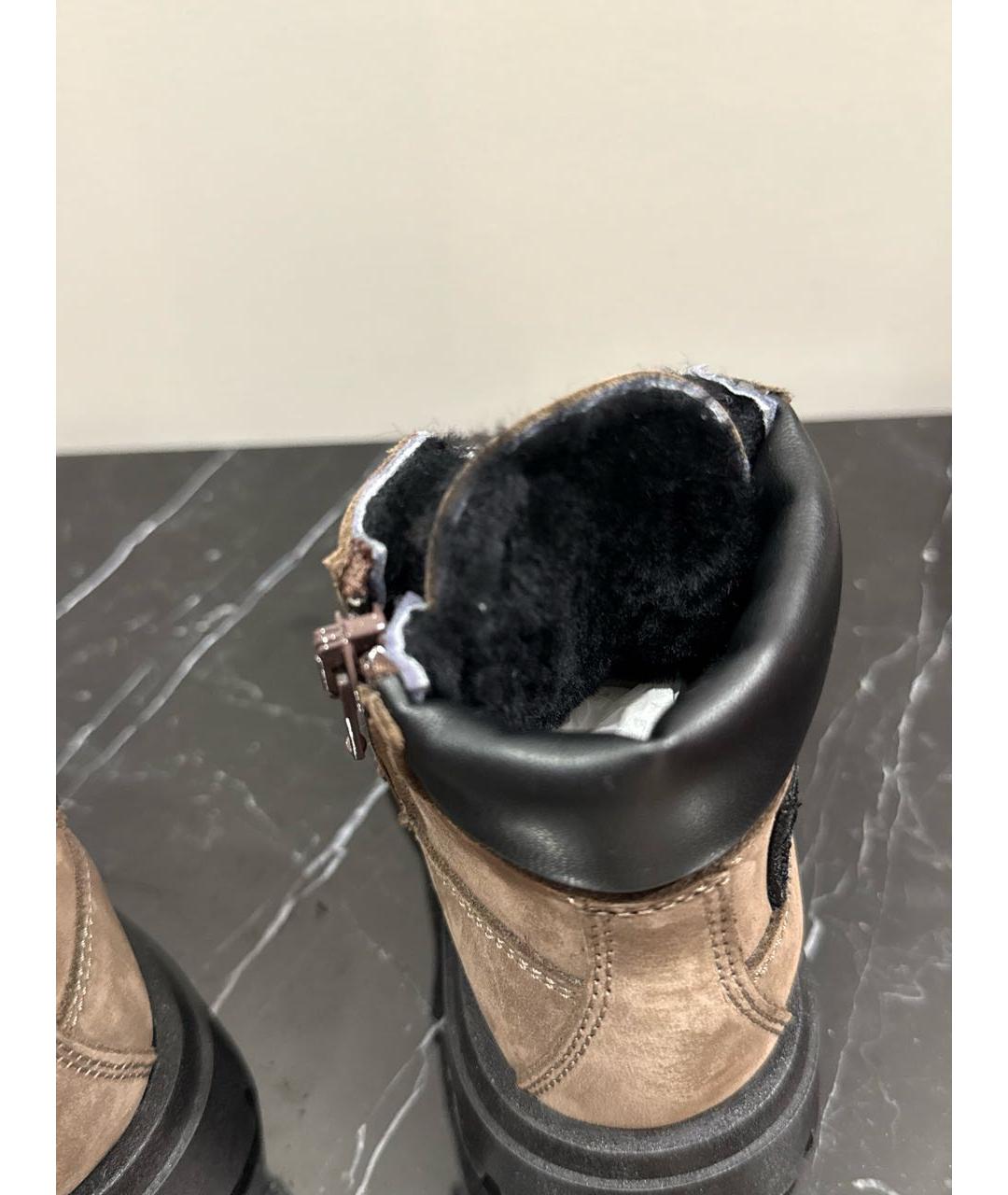 MSGM Коричневые кожаные ботинки, фото 5