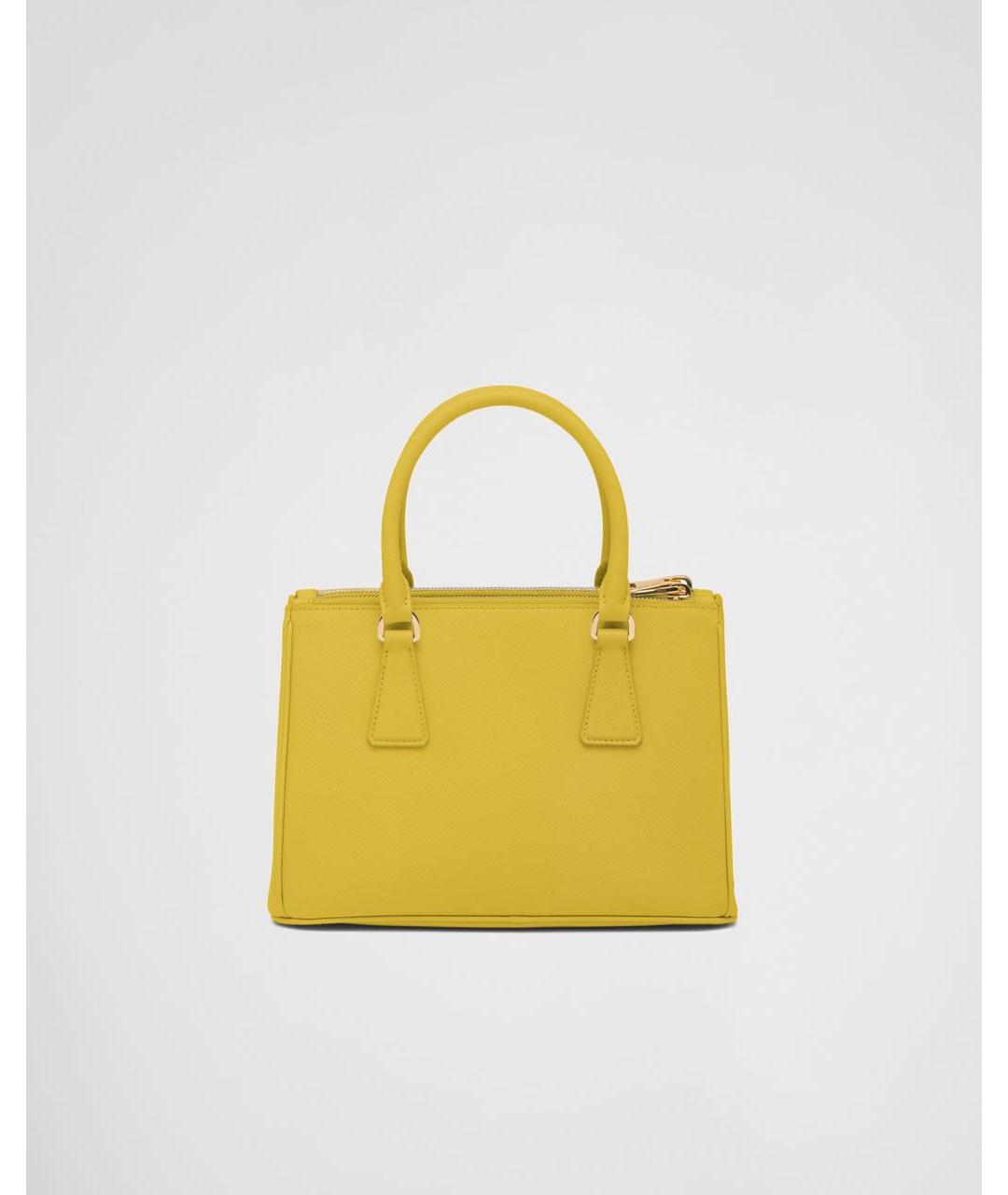 PRADA Желтая кожаная сумка с короткими ручками, фото 2