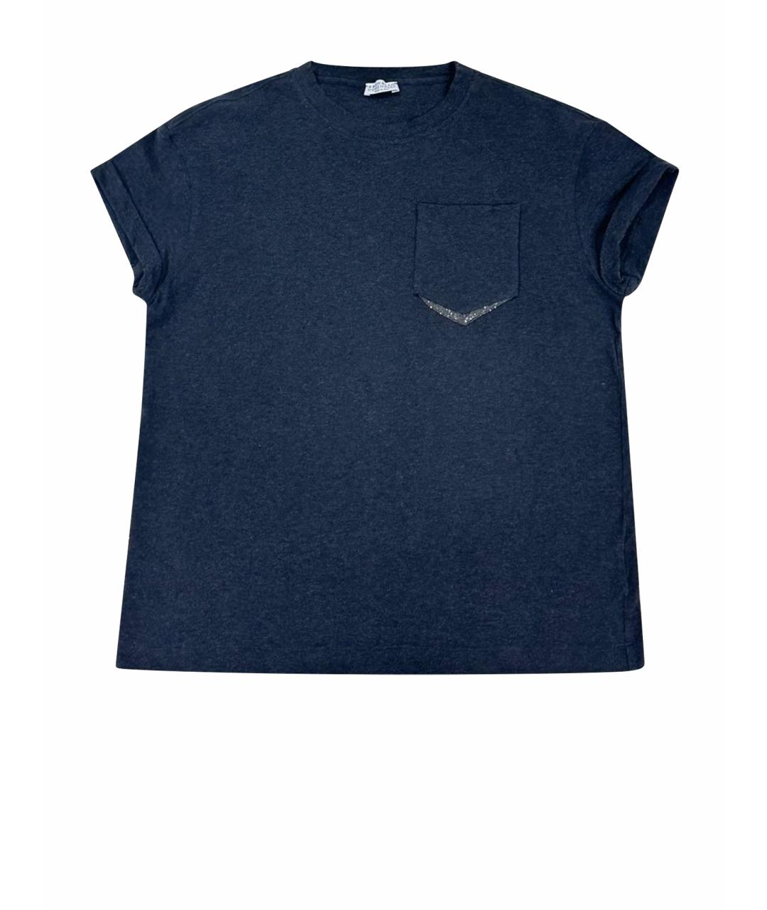 BRUNELLO CUCINELLI Антрацитовая футболка, фото 1