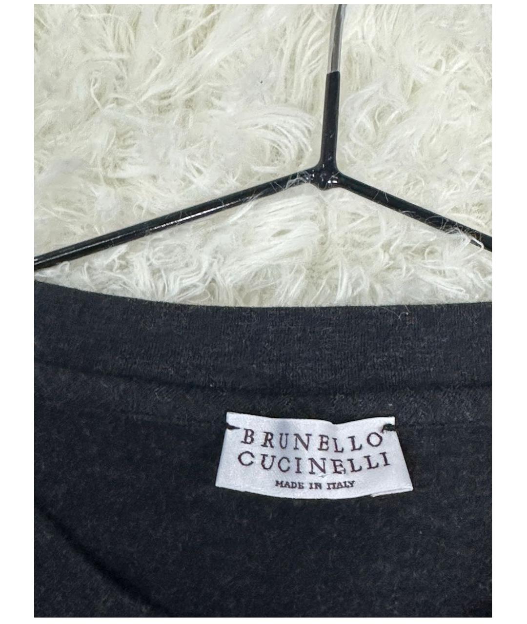 BRUNELLO CUCINELLI Антрацитовая футболка, фото 3