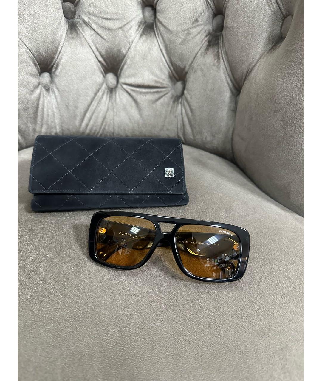 CHANEL Черные пластиковые солнцезащитные очки, фото 8