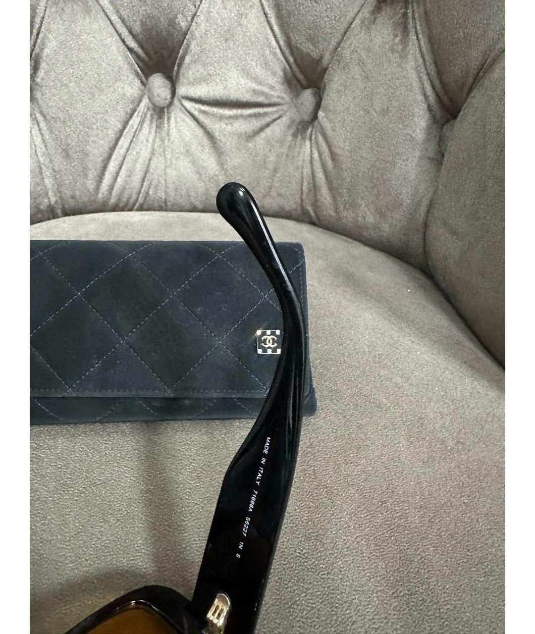 CHANEL Черные пластиковые солнцезащитные очки, фото 6