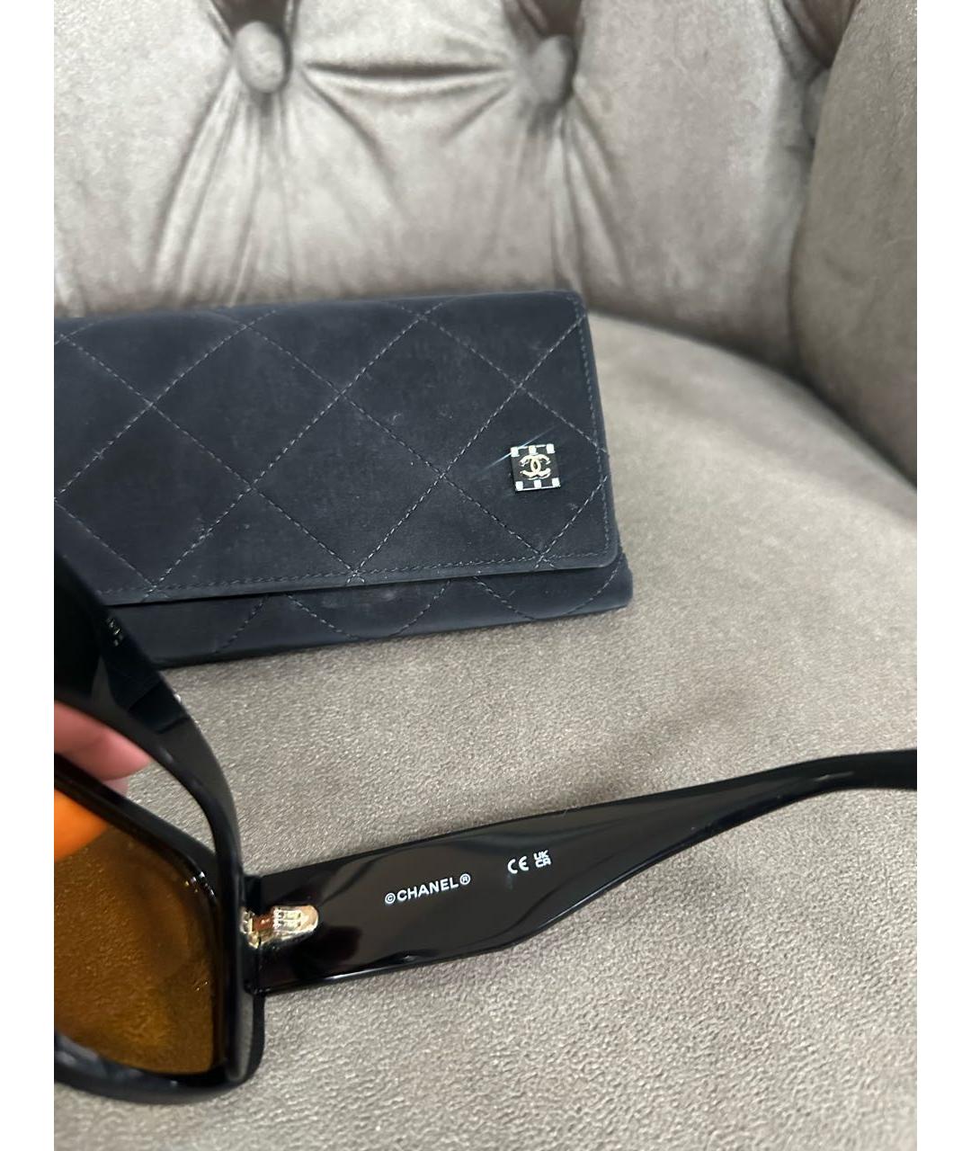 CHANEL Черные пластиковые солнцезащитные очки, фото 5