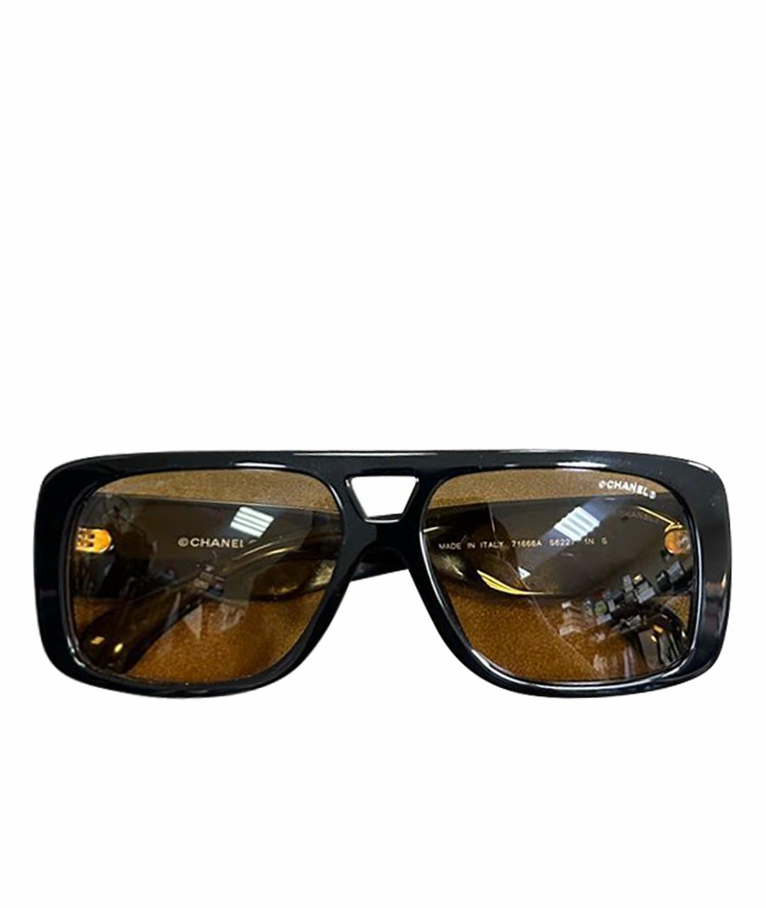 CHANEL Черные пластиковые солнцезащитные очки, фото 1
