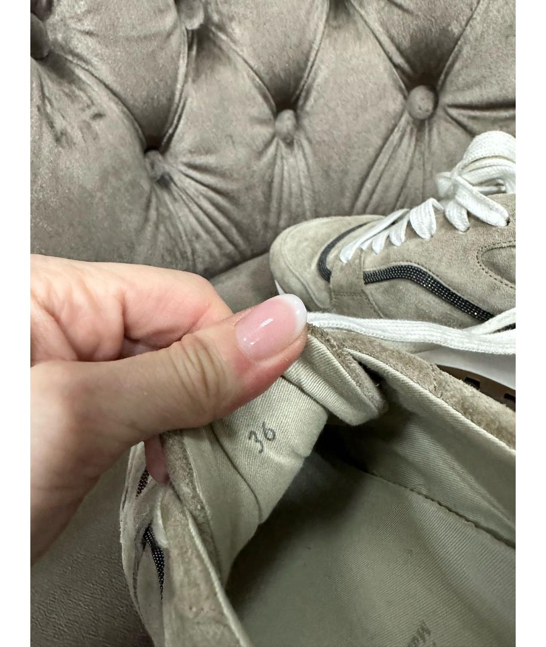 BRUNELLO CUCINELLI Бежевые кроссовки, фото 6