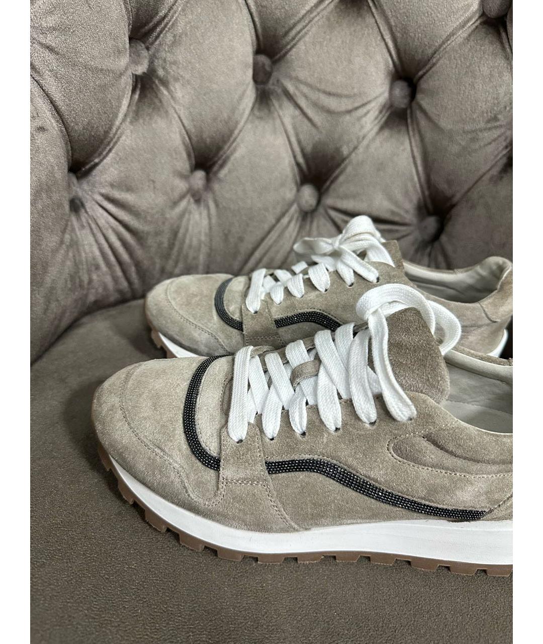 BRUNELLO CUCINELLI Бежевые кроссовки, фото 2