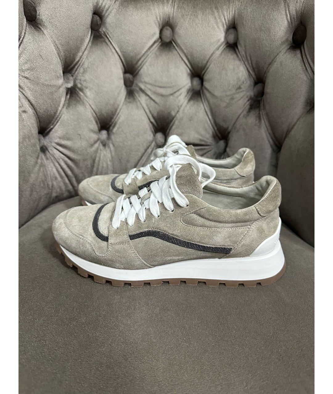 BRUNELLO CUCINELLI Бежевые кроссовки, фото 8