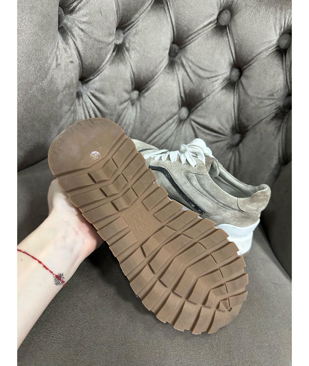 BRUNELLO CUCINELLI Бежевые кроссовки, фото 5