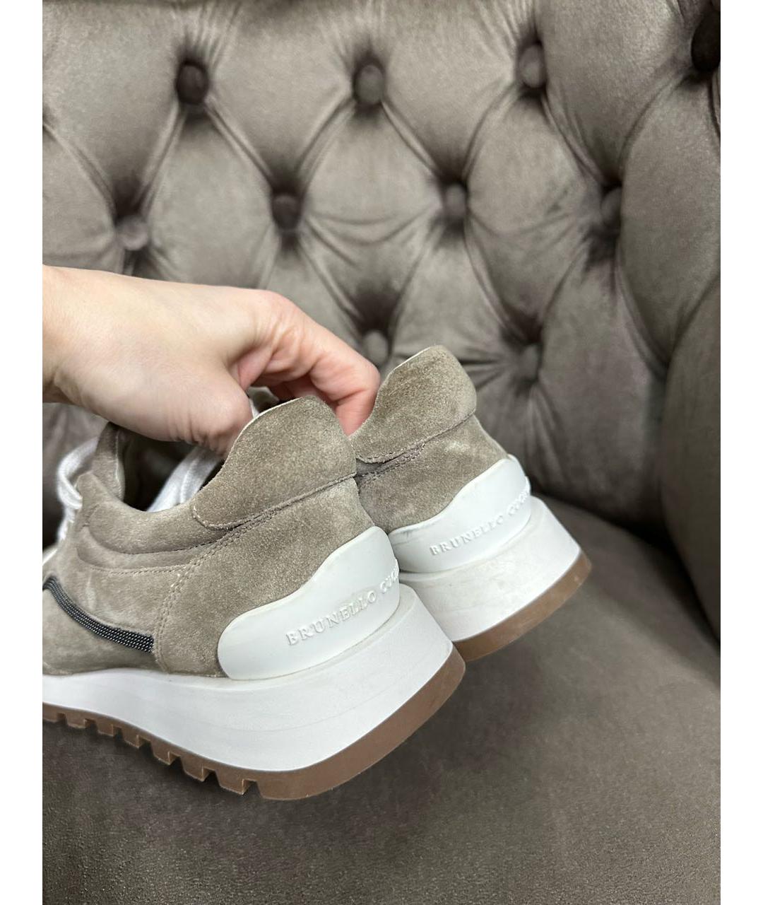 BRUNELLO CUCINELLI Бежевые кроссовки, фото 4