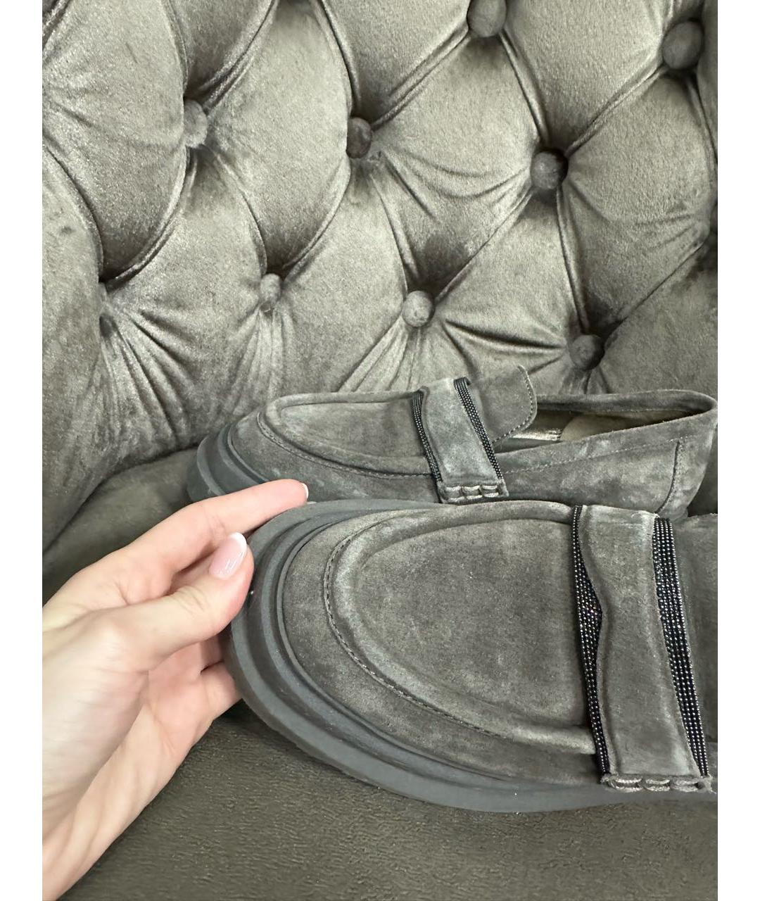 BRUNELLO CUCINELLI Антрацитовые мокасины, фото 4