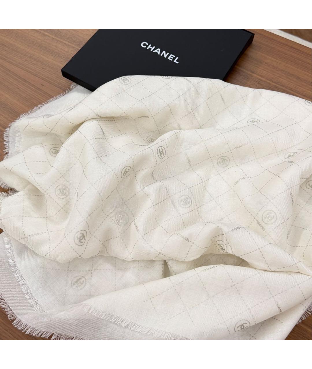 CHANEL Бежевый кашемировый платок, фото 2