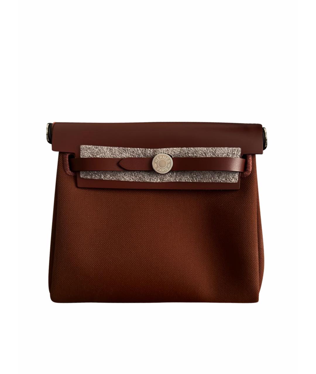 HERMES Бордовая тканевая сумка через плечо, фото 1