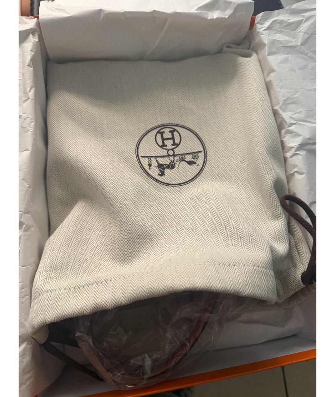 HERMES Бордовая тканевая сумка через плечо, фото 3