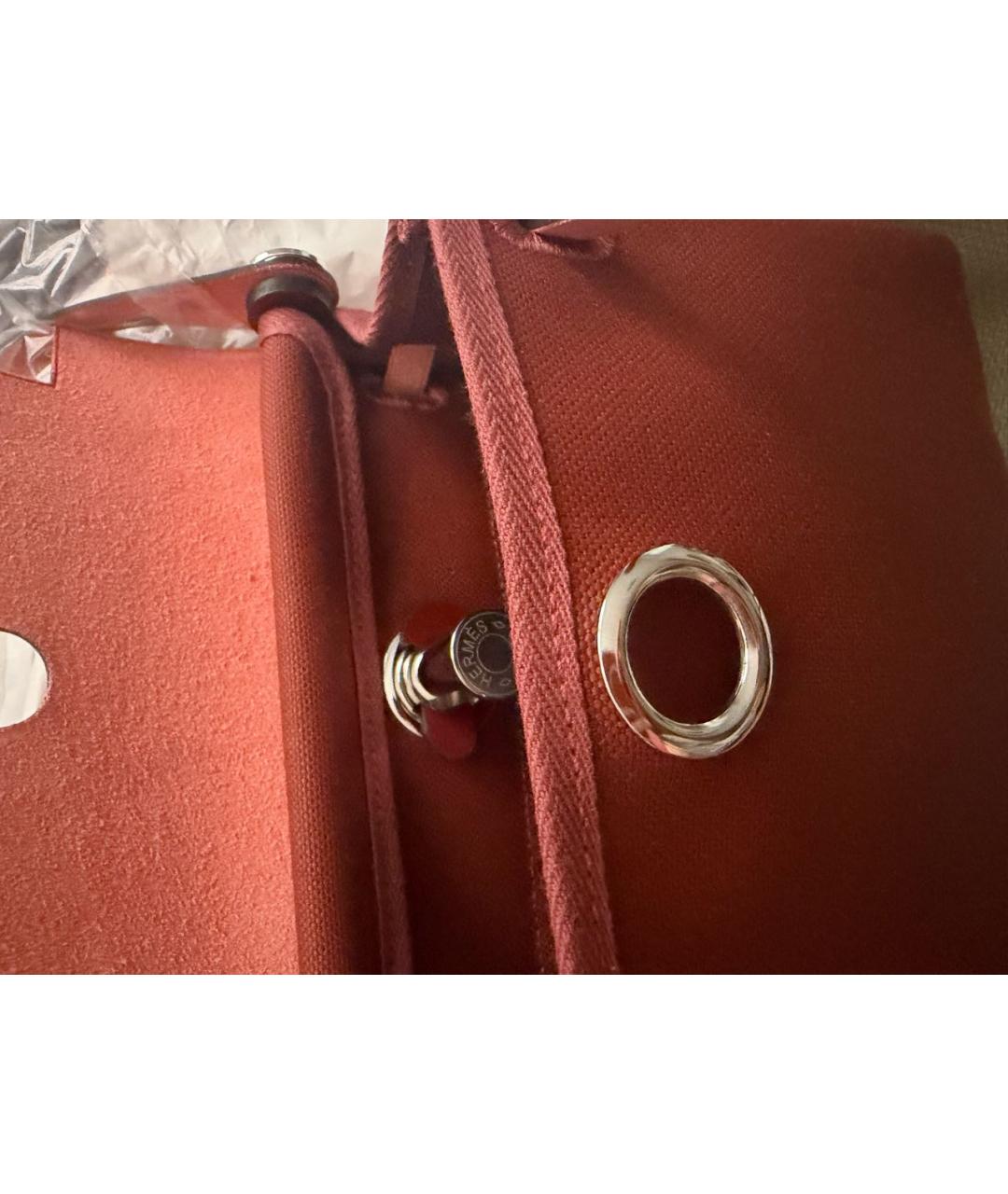 HERMES Бордовая тканевая сумка через плечо, фото 2