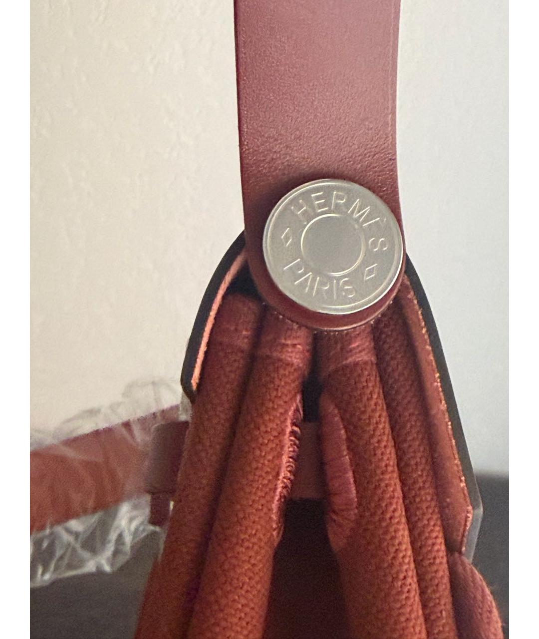 HERMES Бордовая тканевая сумка через плечо, фото 7