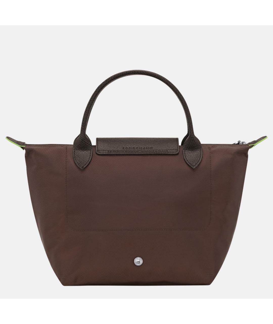 LONGCHAMP Коричневая тканевая сумка с короткими ручками, фото 3