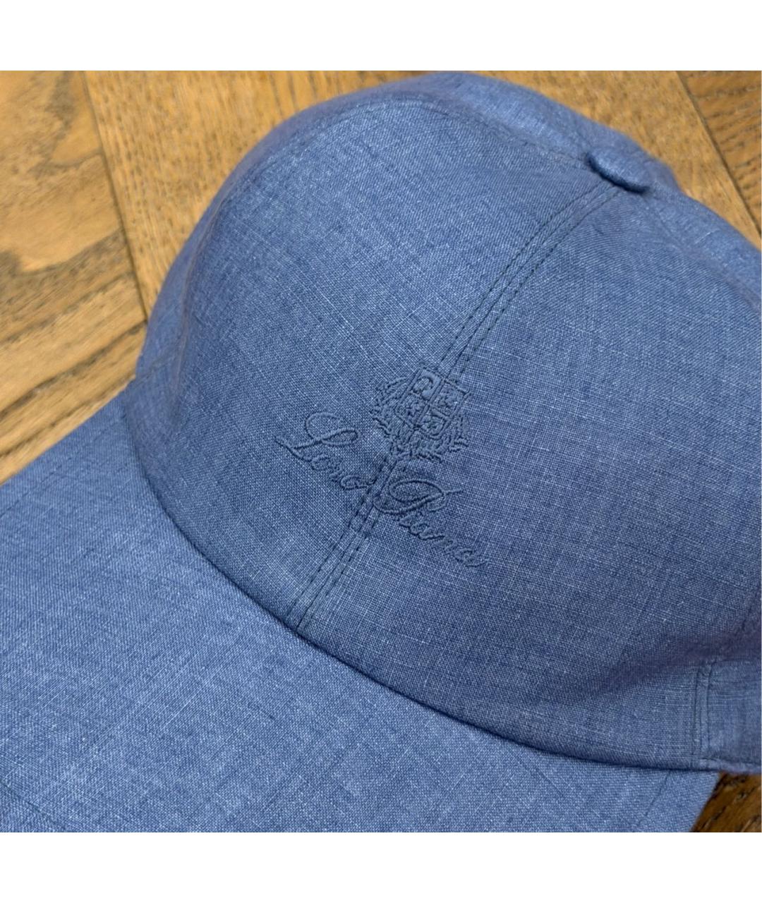 LORO PIANA Голубая льняная кепка/бейсболка, фото 2