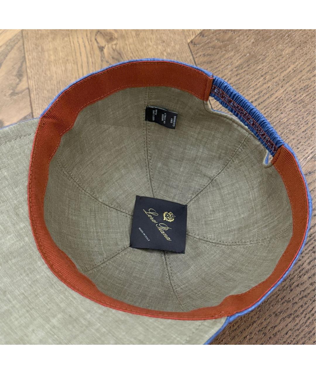 LORO PIANA Голубая льняная кепка/бейсболка, фото 4