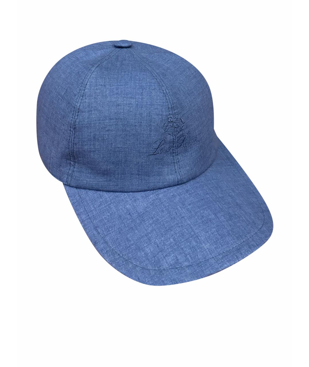 LORO PIANA Голубая льняная кепка/бейсболка, фото 5