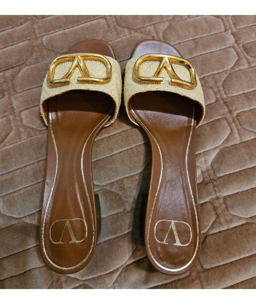 VALENTINO Желтые кожаные сандалии, фото 3