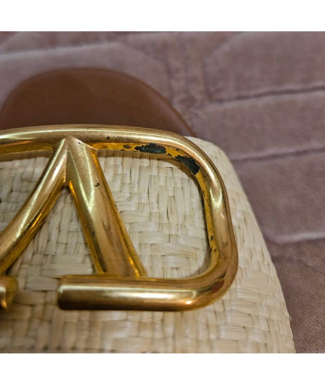 VALENTINO Желтые кожаные сандалии, фото 6