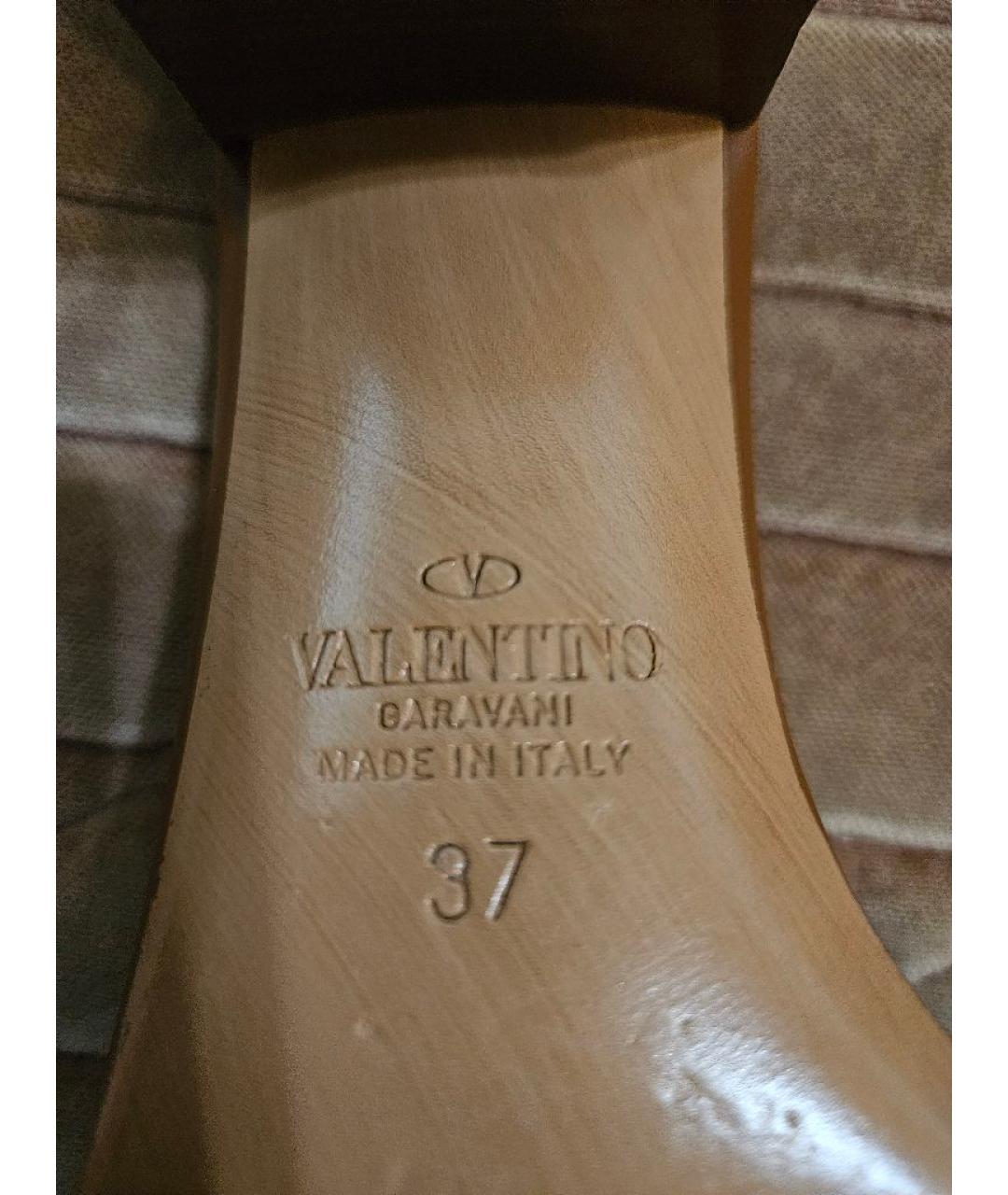 VALENTINO Желтые кожаные сандалии, фото 8