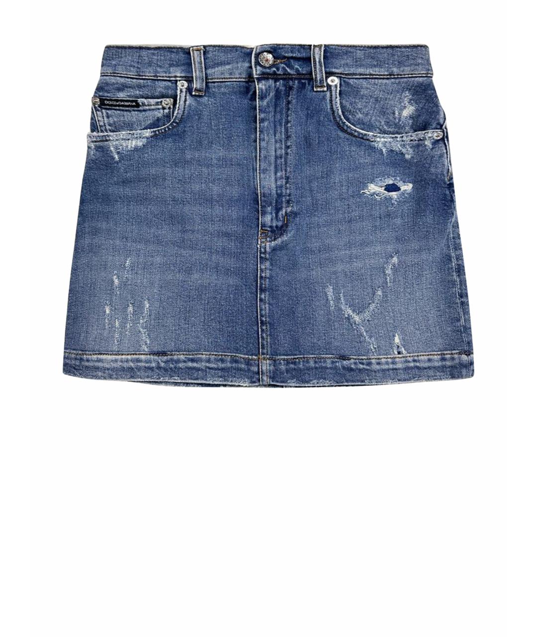 DOLCE&GABBANA Синяя юбка мини, фото 1