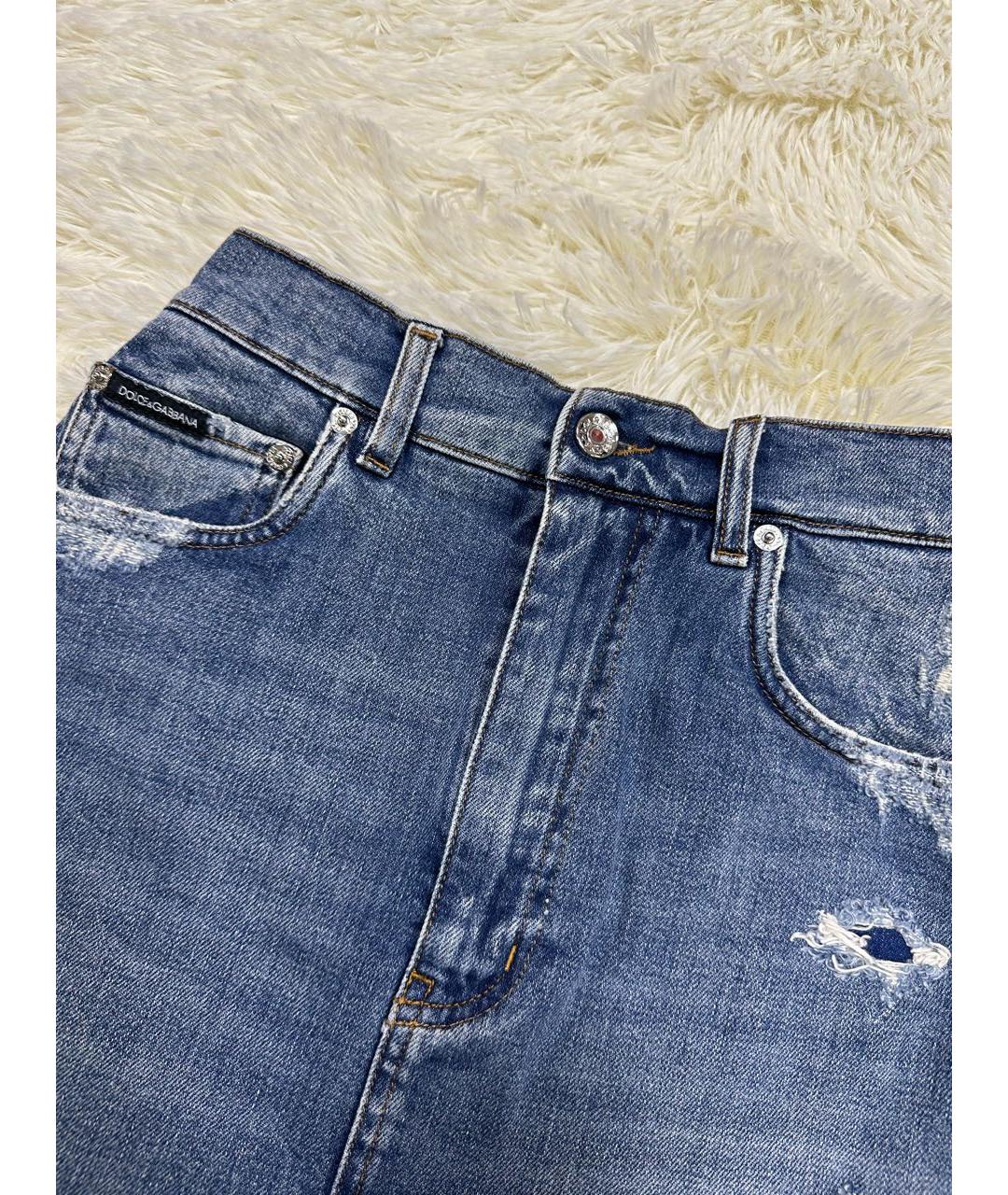 DOLCE&GABBANA Синяя юбка мини, фото 2