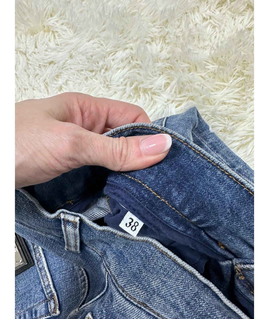 DOLCE&GABBANA Синяя юбка мини, фото 4