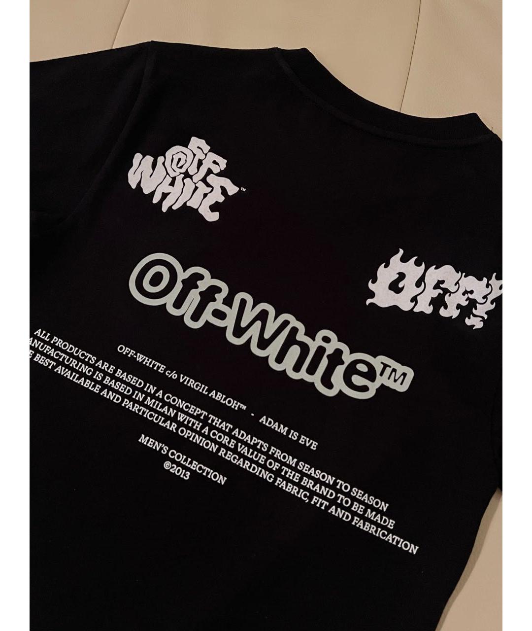 OFF-WHITE Черная хлопковая футболка, фото 8