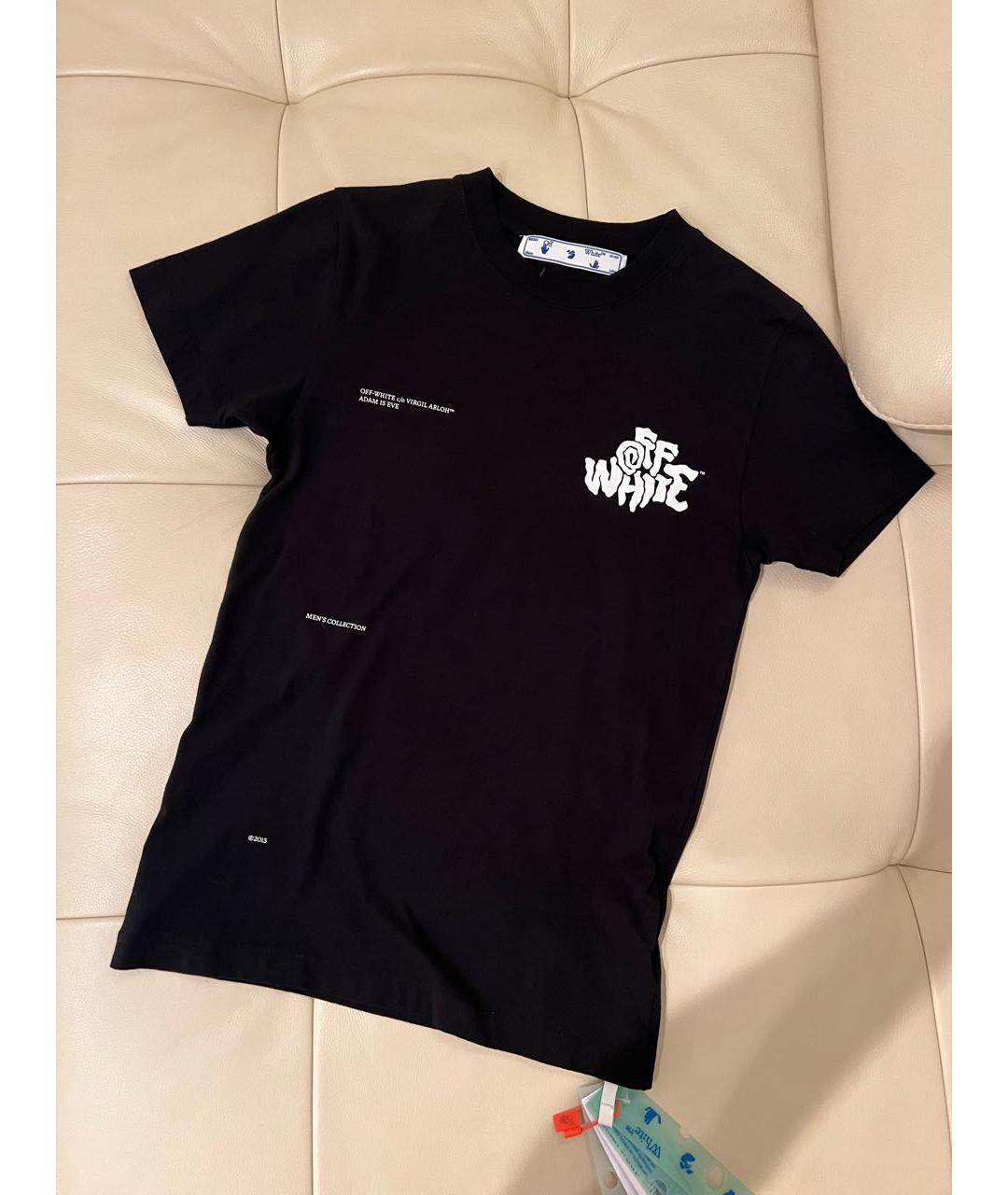 OFF-WHITE Черная хлопковая футболка, фото 2